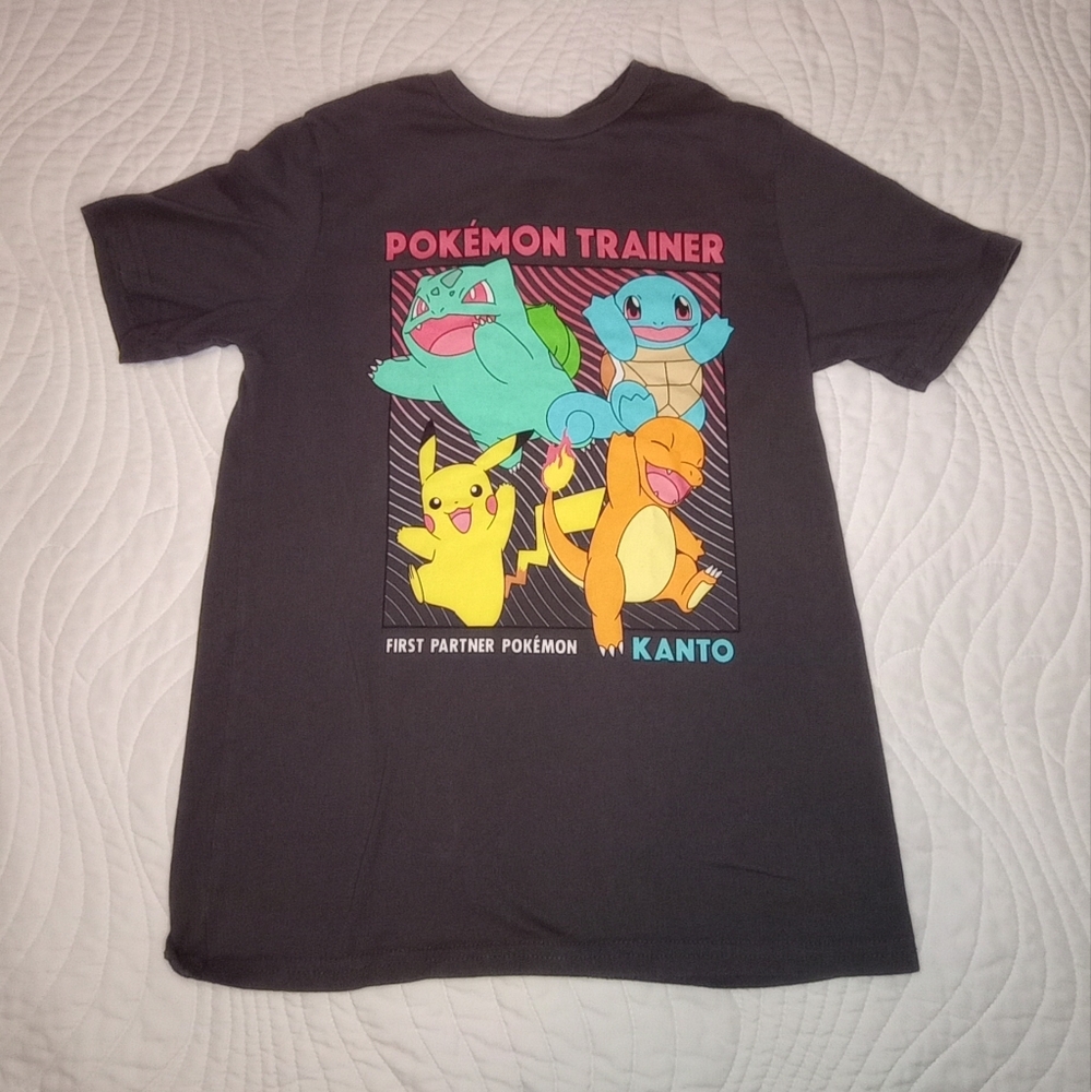 Pokemon Youth Tee Shirt Size L 10-12 Gray in Color